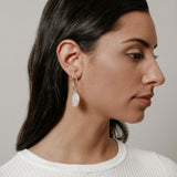 Pearl Hoop Earrings in Sterling Silver