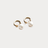 Small Pearl Hoops in Gold