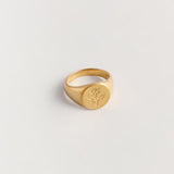 Rose Signet Ring in Gold