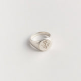 Rose Signet Ring in Sterling Silver